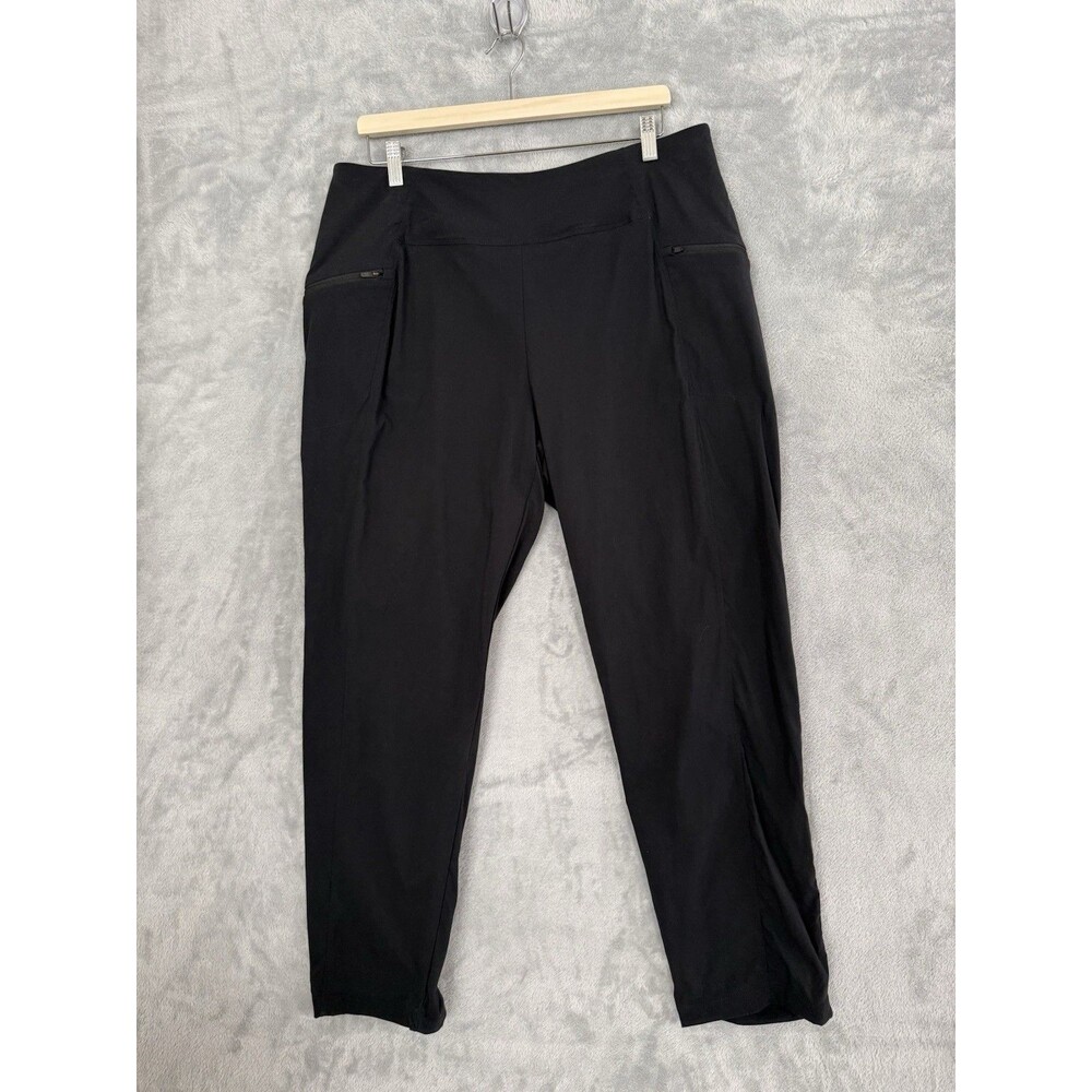 Mountain Hardwear Dynama High Rise Ankle Pants Womens XL Black Pull On Hiking